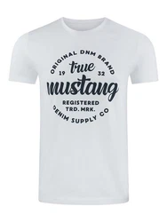 MUSTANG T-Shirt Herren Printshirt Regular Fit Weiß/Creme/Rot/Blau/Lila