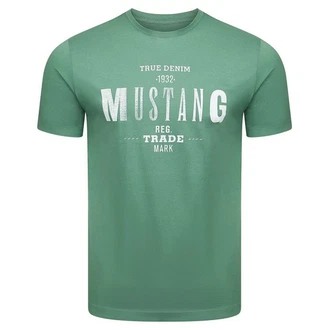 MUSTANG T-Shirt Print Tee (1-tlg) Dunkelgrün/Grün