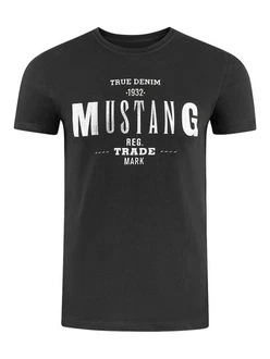 MUSTANG T-Shirt Print Tee (1-tlg) Hellblau/Grün/Dunkelrot/Gelb/Schwarz/Rot/Lila