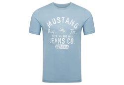 MUSTANG Herren T-Shirt Rundhals Kurzarm Logo Print 