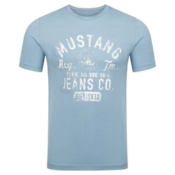 MUSTANG Herren T-Shirt Rundhals Kurzarm Logo Print 