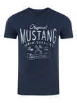 MUSTANG T-Shirt Basic Print Dunkelblau/Hellblau