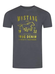 MUSTANG T-Shirt Herren Printshirt Regular Fit Grau/Dunkelgrau/Dunkelgrün/Dunkelblau/Blau