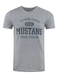 MUSTANG T-Shirt Herren Printshirt Regular Fit Grau/Dunkelblau/Dunkelgrau/Braun/Blau