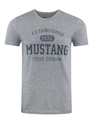 MUSTANG T-Shirt Herren Printshirt Regular Fit Grau/Dunkelblau/Dunkelgrau/Braun/Blau
