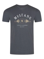 MUSTANG T-Shirt Herren Printshirt Regular Fit Braun/Rot/Dunkelblau/Beige/Dunkelgrau/Grau