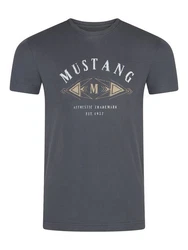 MUSTANG T-Shirt Herren Printshirt Regular Fit Braun/Rot/Dunkelblau/Beige/Dunkelgrau/Grau