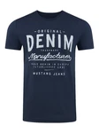 MUSTANG T-Shirt Herren Printshirt Basic Regular Tee Shirt Mood Indigo (1004544-5228)