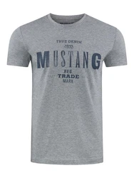 MUSTANG T-Shirt Print Tee (1-tlg) Schwarz/Weiß/Blau/Grau (1004401-4140)