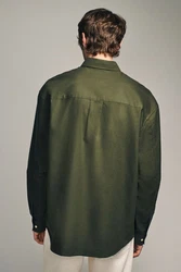 Next Herrenhemd Relaxed Fit Oxford-Hemd Dunkelgrün/Grün