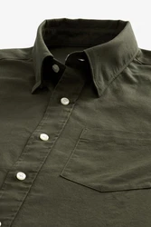 Next Herrenhemd Relaxed Fit Oxford-Hemd Dunkelgrün/Grün