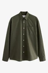 Next Herrenhemd Relaxed Fit Oxford-Hemd Dunkelgrün/Grün
