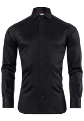 Vincenzo Boretti Businesshemd super tailliert stretch Schwarz