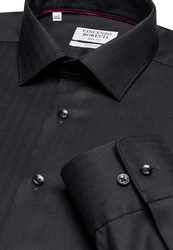 Vincenzo Boretti Businesshemd super tailliert stretch Schwarz