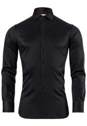 Vincenzo Boretti Businesshemd super tailliert stretch Schwarz