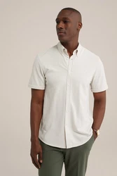 WE Fashion Businesshemd Khaki/Weiß/Creme/Grau