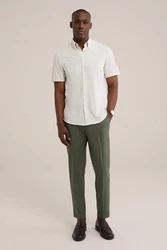 WE Fashion Businesshemd Khaki/Weiß/Creme/Grau