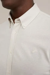 WE Fashion Businesshemd Khaki/Weiß/Creme/Grau