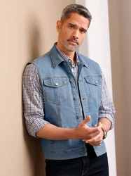 Sieh an! Jerseyweste Jeans-Weste Blau/Hellblau