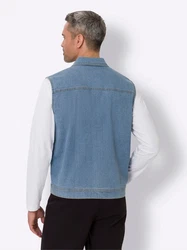 Sieh an! Jerseyweste Jeans-Weste Blau/Hellblau