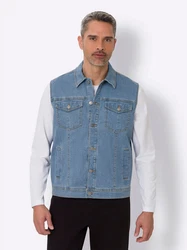 Sieh an! Jerseyweste Jeans-Weste Blau/Hellblau