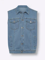 Sieh an! Jerseyweste Jeans-Weste Blau/Hellblau