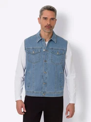 Sieh an! Jerseyweste Jeans-Weste Blau/Hellblau
