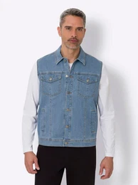 Sieh an! Jerseyweste Jeans-Weste