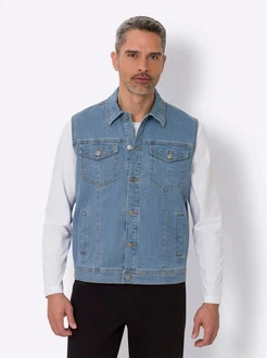 Sieh an! Jerseyweste Jeans-Weste