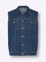 Sieh an! Jerseyweste Jeans-Weste Dunkelblau/Blau/Hellblau