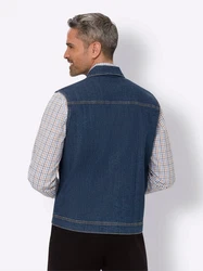 Sieh an! Jerseyweste Jeans-Weste Dunkelblau/Blau/Hellblau