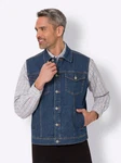 Sieh an! Jerseyweste Jeans-Weste Dunkelblau/Blau/Hellblau