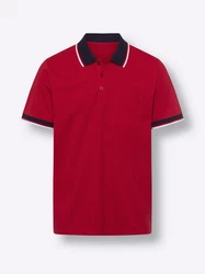 Sieh an! T-Shirt Kurzarm-Poloshirt Rot/Dunkelrot/Lila