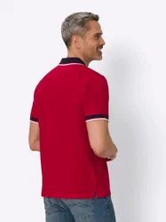 Sieh an! T-Shirt Kurzarm-Poloshirt Rot/Dunkelrot/Lila