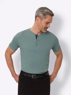 Sieh an! T-Shirt Rundhals-Shirt Grün/Türkis/Hellblau