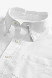 Next Herrenhemd Relaxed Fit Oxford-Hemd Weiß/Grau