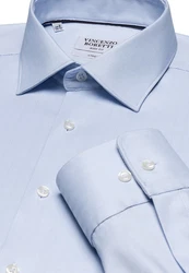 Vincenzo Boretti Businesshemd super tailliert stretch Hellblau/Blau
