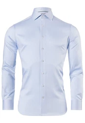 Vincenzo Boretti Businesshemd super tailliert stretch Hellblau/Blau