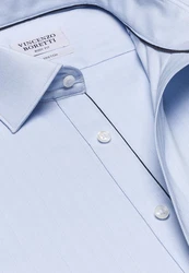 Vincenzo Boretti Businesshemd super tailliert stretch Hellblau/Blau