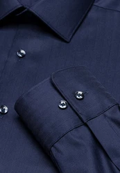 Vincenzo Boretti Businesshemd super tailliert stretch Dunkelblau/Hellblau