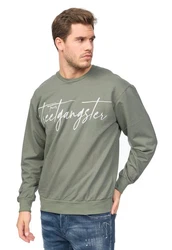 Denim House Sweatshirt Herren Pullover Dunkelgrün/Grün
