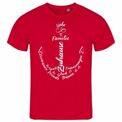 deinshirt Print-Shirt Herren T-Shirt Liebe Familie Anker Funshirt Rosa/Rot