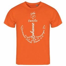 deinshirt Print-Shirt Herren T-Shirt Liebe Familie Anker Funshirt Orange/Rot