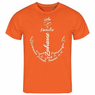 deinshirt Print-Shirt Herren T-Shirt Liebe Familie Anker Funshirt Orange/Rot deinshirt Print-Shirt Herren T-Shirt Liebe Familie Anker Funshirt Orange/Rot