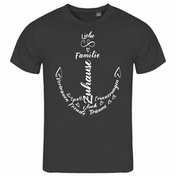 deinshirt Print-Shirt Herren T-Shirt Liebe Familie Anker Funshirt Schwarz/Dunkelblau/Dunkelgrau/Creme