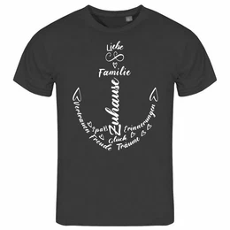 Print-Shirt Herren T-Shirt Liebe Familie Anker Funshirt mit Motiv