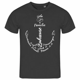 deinshirt Print-Shirt Herren T-Shirt Liebe Familie Anker Funshirt Schwarz/Dunkelblau/Dunkelgrau/Creme