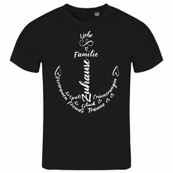 deinshirt Print-Shirt Herren T-Shirt Liebe Familie Anker Funshirt Schwarz/Dunkelblau/Creme/Weiß/Blau