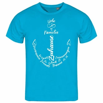 deinshirt Print-Shirt Herren T-Shirt Liebe Familie Anker Funshirt Blau/Türkis deinshirt Print-Shirt Herren T-Shirt Liebe Familie Anker Funshirt Blau/Türkis