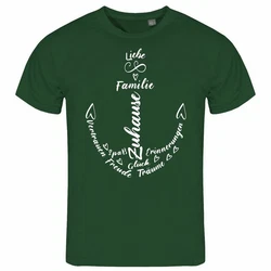 deinshirt Print-Shirt Herren T-Shirt Liebe Familie Anker Funshirt Grün/Dunkelgrün